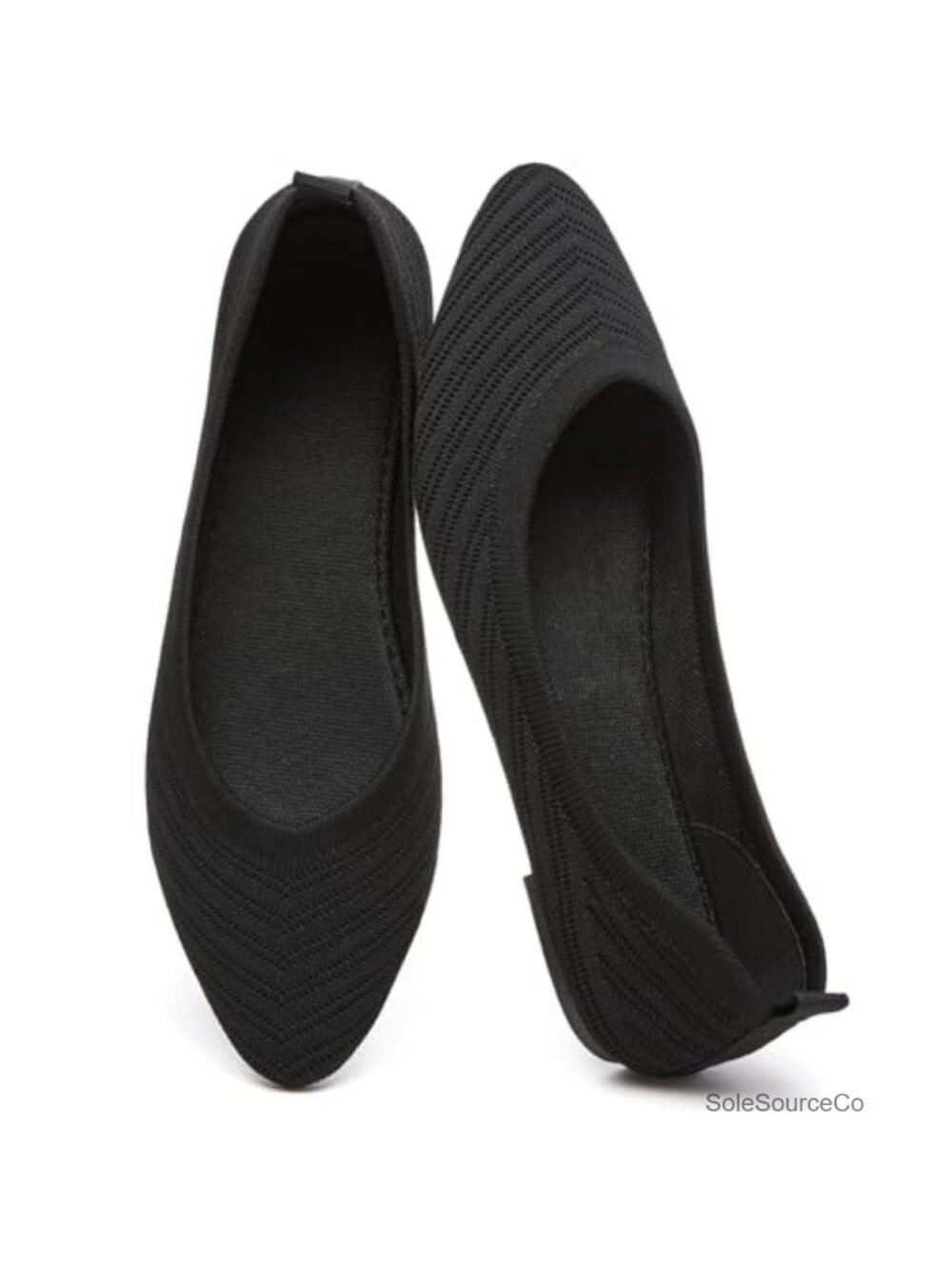 Mesh Knit Ballet Flats, Foldable Slip On Dress Shoes for Women, Pointed Toe